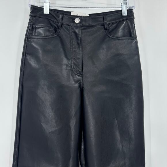 Wilfred The Melina Pant Black Faux Leather High-Rise Straight Leg Pants Womens 4 - Picture 4 of 11